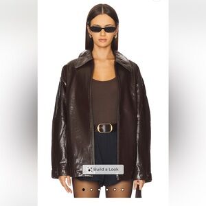 Sloane Faux Leather Jacket in Chocolate